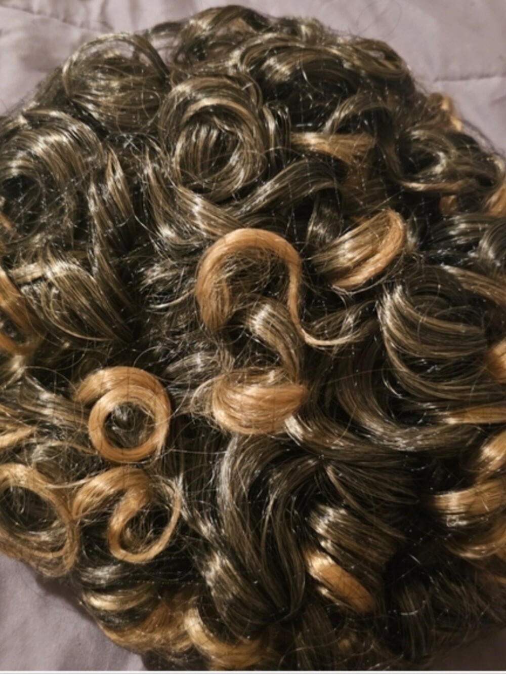 Short Bouncy Curly Wig with Highlights Mix – BNIB Mystery Box Find